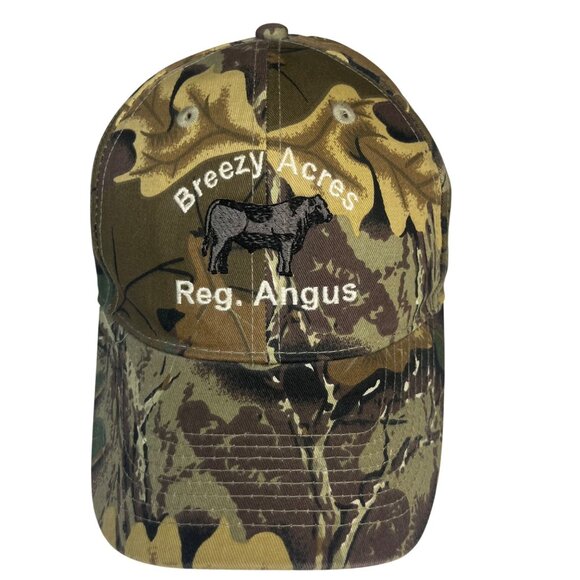 Otto Camo Trucker Hat Breezy Acres Reg. Angus Embroidered Baseball Cap OS - Picture 3 of 6